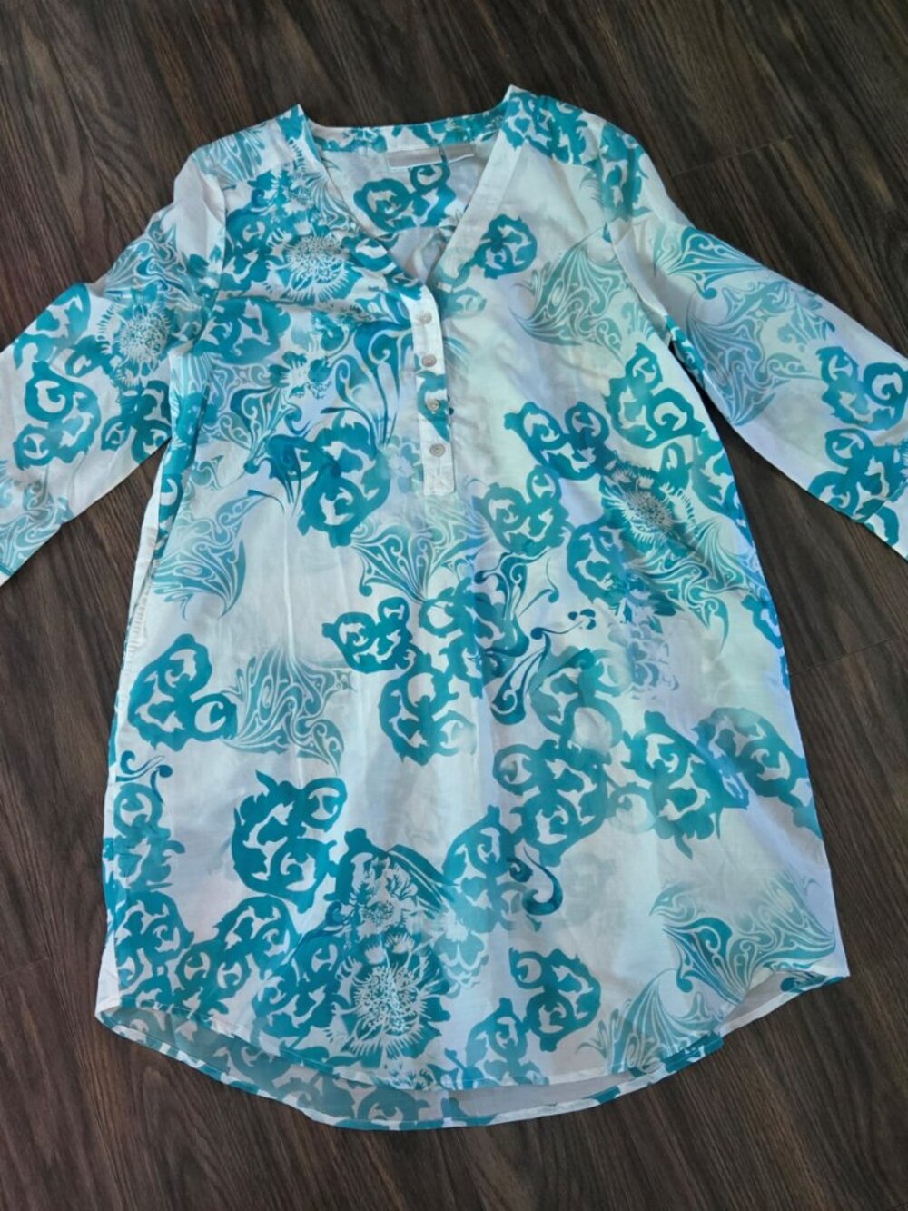 SOFT SURROUNDINGS Boho Style Cotton & Silk Nightgown/Housedress NWOT/SIZE PM